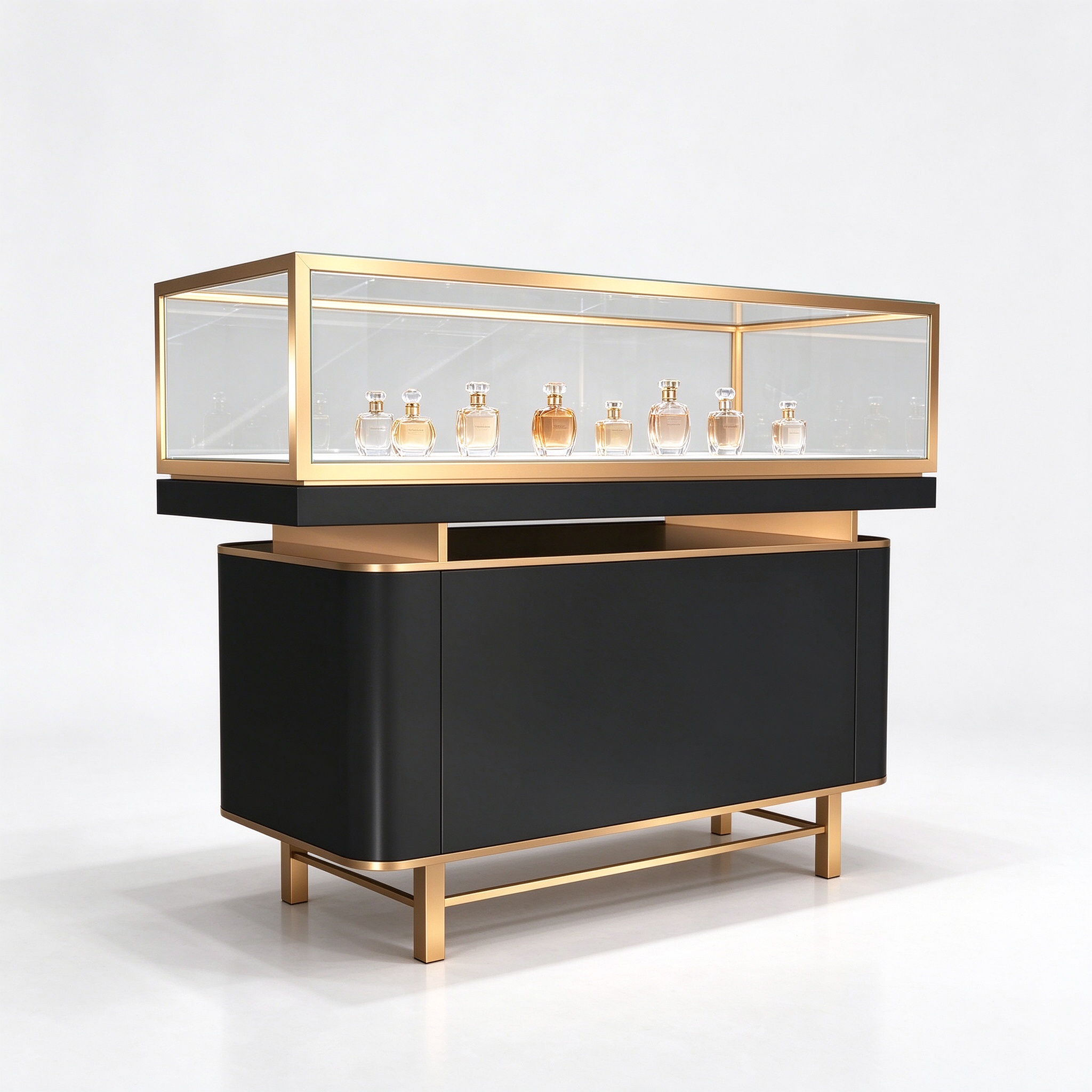 black curved counter