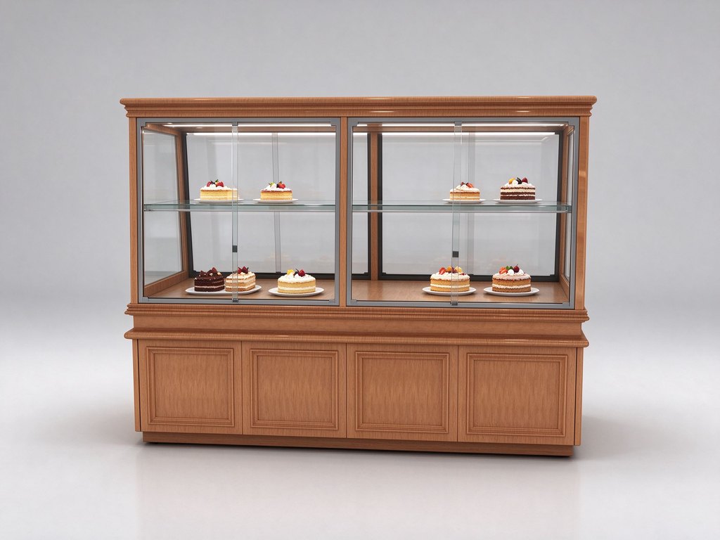 Wooden bakery display case