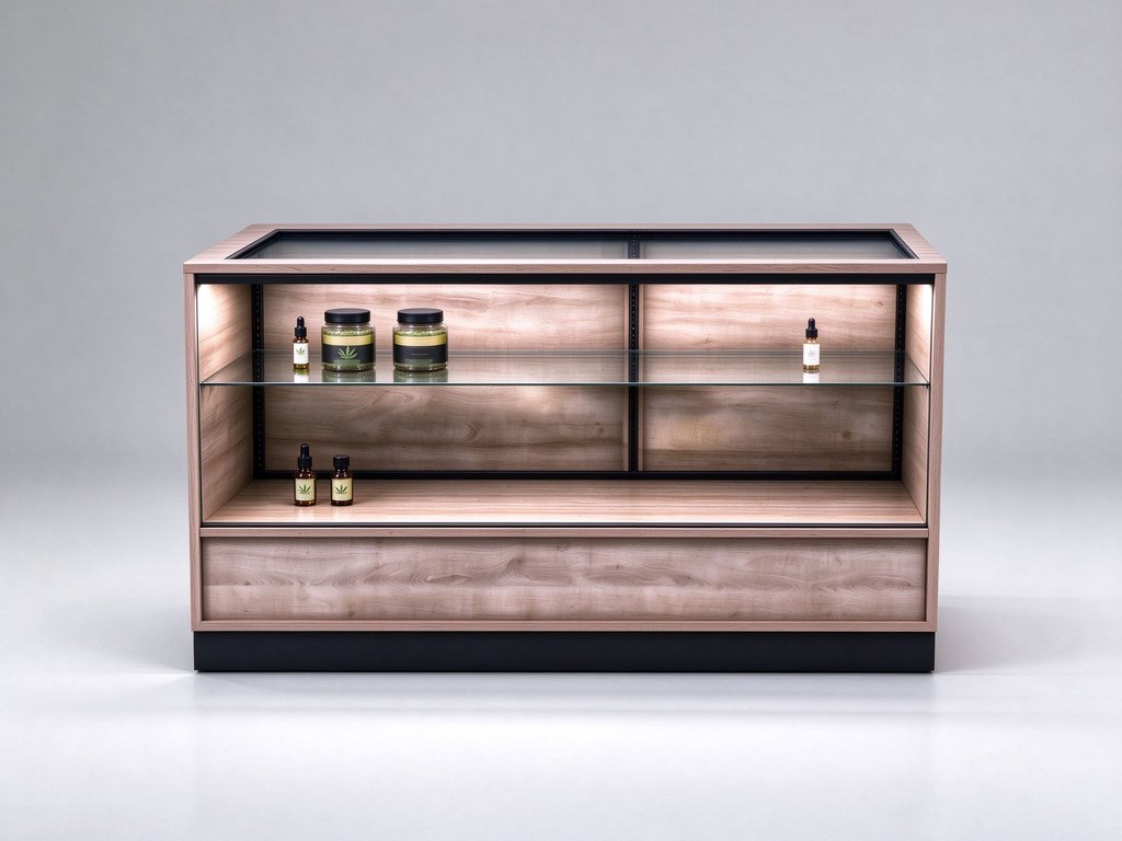 Wooden dispensary display cabinet