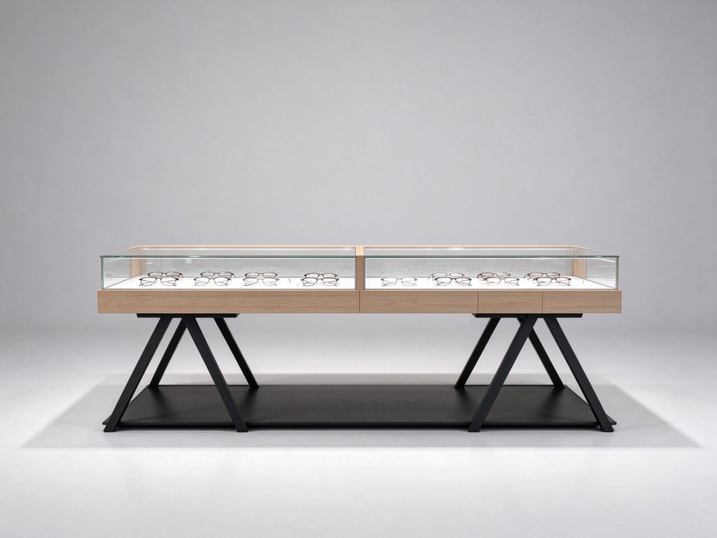 Wooden optical display case