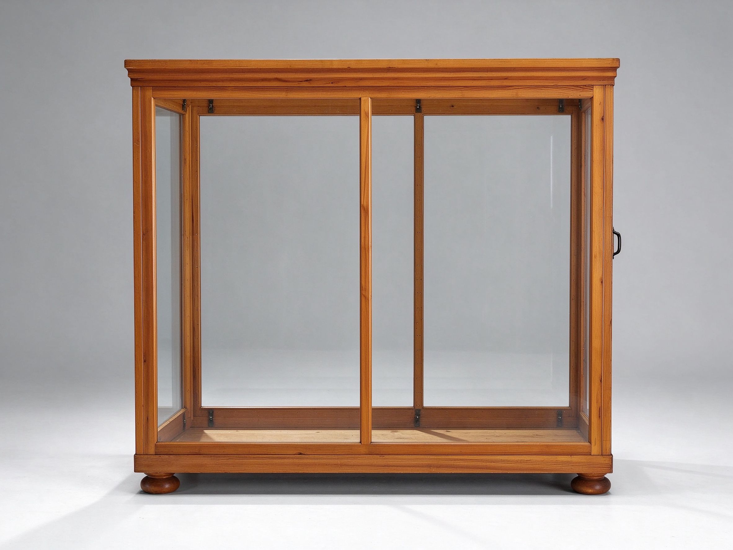 Sliding door wood display cabinet