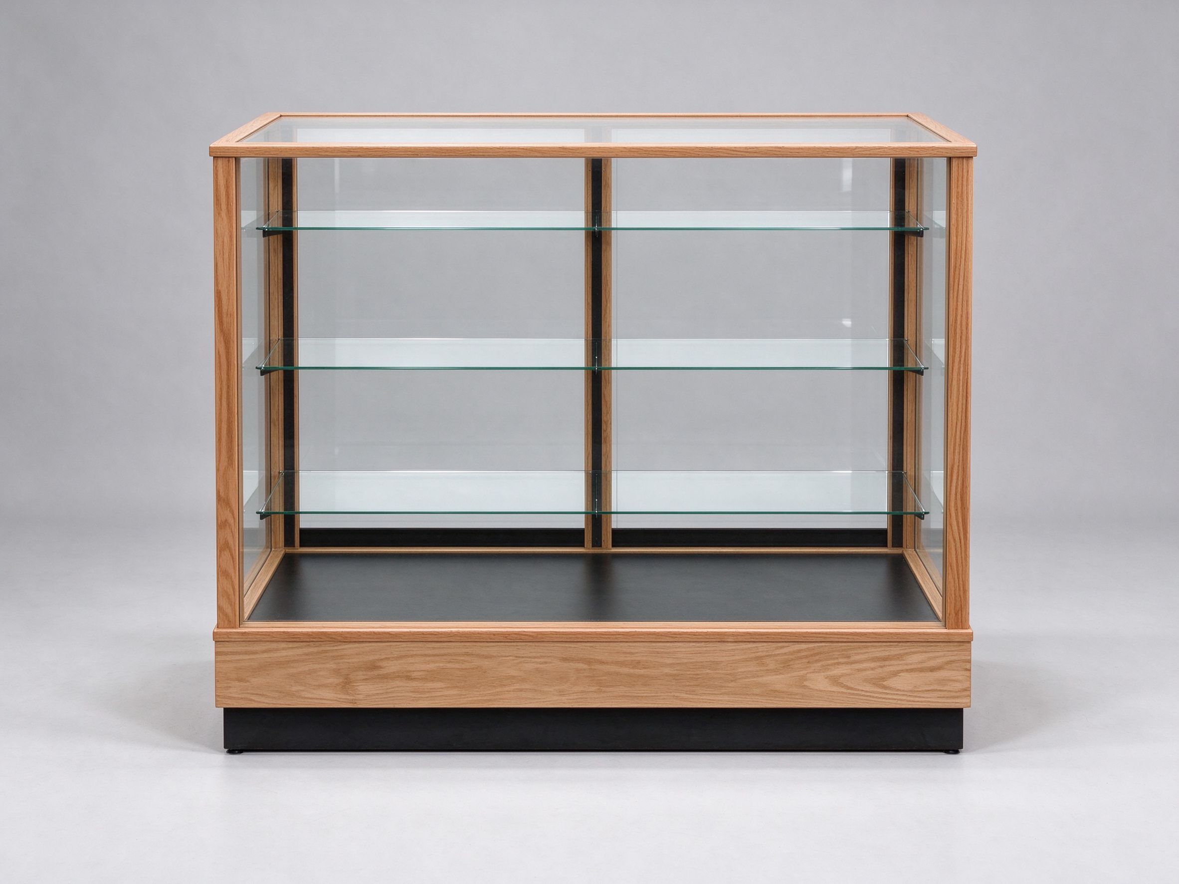 Solid wood frame glass display case