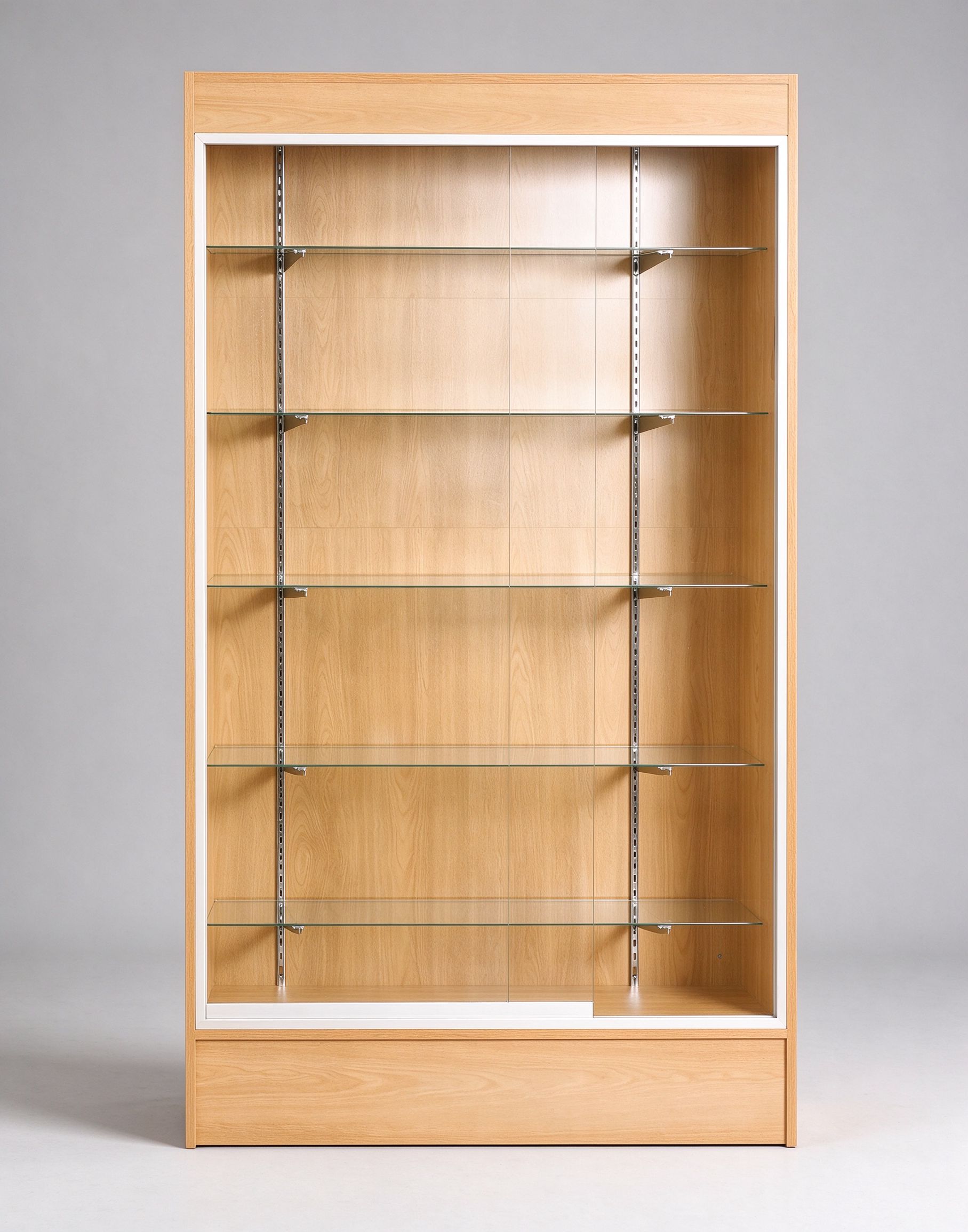 Freestanding wooden glass display case