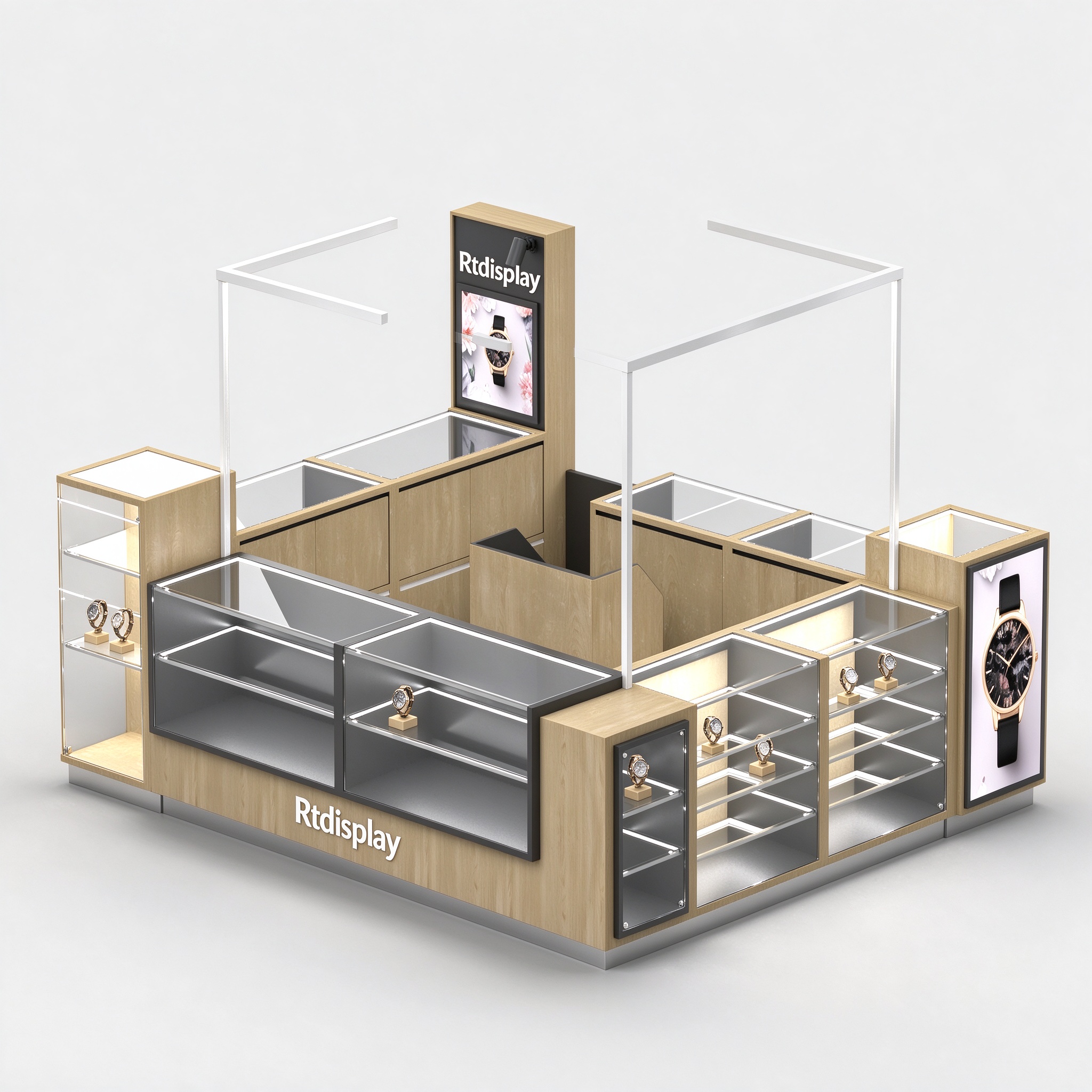 Wooden watch kiosk booth
